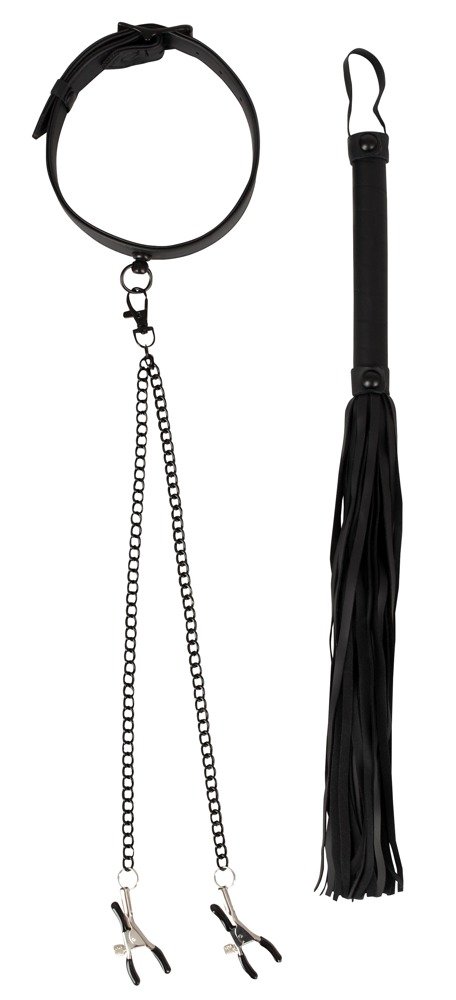 Nekmanchet met nipple clamps bondage set