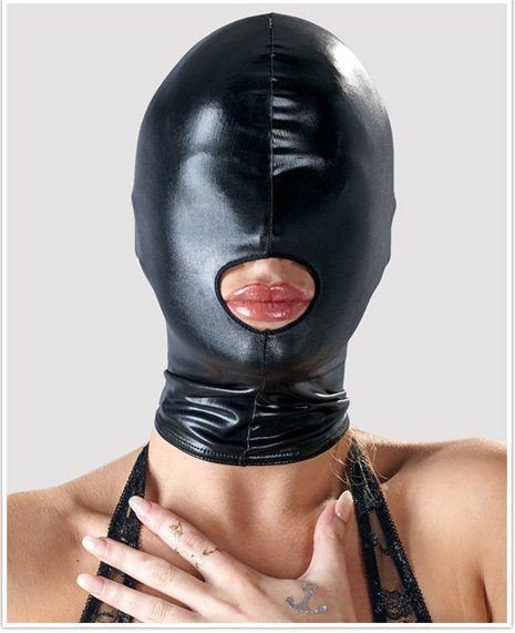 Wetlook Hoofdmasker in Zwart