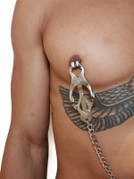 Voorbeeld: Knijpen Japanse nipple clamps met ketting