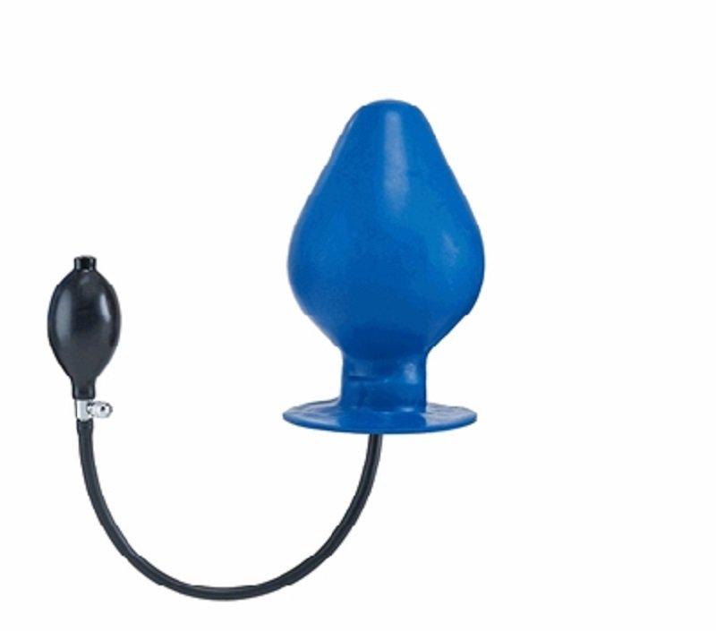 Opblaasbare Vortex Butt Plug blauw XL