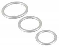 Voorbeeld: Metalen Silicone Cock Ring Set